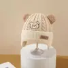 Gorros Cálidos y Lindos de Oso para Otoño e Invierno, Gorros con Protección para las Orejas para Niños y Niñas, Bebés y Niños Pequeños, Gorros de Lana, Gorros de Punto para Bebés y Niños