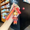 Llavero de Muñeco de Dibujos Animados de Bombero Muñeca Souvenir de Amigos Azules Colgante para Mochila Escolar Llavero de Llave de Coche