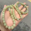 Alternativa asequible al jade Hetian: Collar de jade azúcar, pulsera, pulsera de jade afgano, collar de cuentas redondas, jade blanco, rosa raíz de loto set de regalo de jade