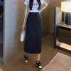 Falda de Traje Irregular 2026 para Mujer, Verano, Petite, Adelgazante, Plisada, Bodycon, de Longitud Media, Falda de Línea A con Abertura