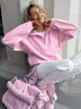 Otoño/Invierno 2026 Nuevo Moda Casual Minimalista Francés Tendencia Deportiva Nicho Color Sólido Ropa Exterior Sudadera