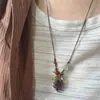 Collar de Uva Dopamina de Verano Colorido Frutal y Dulce para Mujer Collar de Cuerda Trenzada Morada Cadena de Clavícula Simple y Fresca