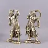 Latón Puro Hengha Erjiang Dioses de la Puerta Vintage Sólido Artículo Antiguo Decoración del Hogar Escritorio Mascota de Té Artesanías Adorno de Cobre