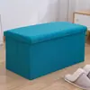 Banqueta de Almacenamiento Rectangular Caja de Almacenamiento Plegable Banqueta para Cambiar Zapatos Banqueta de Sofá Caja Organizadora Caja de Almacenamiento de Tela