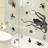Nuevo FX-B266 - Adhesivo decorativo autoadhesivo para pared, diseño de pulpo submarino en color sólido para baño, dormitorio y entrada.
