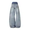 Jeans de Estilo Retro Americano para Mujer, Diseño Picante de Cimitarra, Nuevo Diseño para Primavera, Otoño e Invierno, Corte Holgado, Adelgazantes, Pantalones de Pierna Ancha con Caída