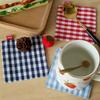 Posavasos de Tela Doble Capa a Cuadros Aislante Posavasos Cuadrado Almohadilla para Taza