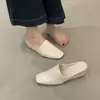 Mules retro Chuyuji simples e elegantes com salto anabela e bico fechado para mulheres, sapatos slip-on de verão para mulheres baixinhas
