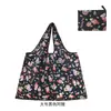 Bolsa de proteção ambiental de desenho animado feminina portátil para compras de supermercado fofa japonesa dobrável à prova d'água leve grande capacidade para compras de supermercado