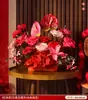 Decoração de Casamento Arranjo Floral para Sala de Estar, Quarto, Mesa de Cabeceira, Flores Artificiais, Decoração de Buquê de Mesa para Quarto de Casamento, Enfeites para Mesa de Assinaturas