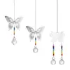 Pingente de Ferro Borboleta Bola de Iluminação Transparente Folha de Bordo Dupla Face Pingente DIY Cortina de Contas para Casamento Suprimento Bola de Cristal