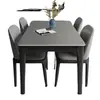 Juego de mesa y sillas de comedor de mármol estilo italiano, mesa de comedor moderna para uso doméstico, madera maciza, apto para apartamentos pequeños, diseño de lujo ligero, mesa de comedor rectangular estilo occidental