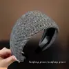 Diadema ancha tejida con patrón vintage, de alta gama, estilo old money, accesorio para el cabello elegante y ensanchado, modelo nuevo