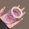 Gomas para el pelo de color dopamina para mujer, diademas dulces de cordón de teléfono, simples gomas elásticas para atar el pelo, alta elasticidad y cuerdas para el pelo duraderas