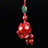 Cadena para Teléfono Móvil de Arena de Cristal Bolsita para Dinero Colgante Colgante de Bolso Marca Tranquilidad Arena Roja de Cinabrio Llavero del Año Zodiacal