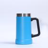Caneca de cerveja a vácuo de camada dupla térmica de aço inoxidável transfronteiriça de 24 onças com alça caneca de carro portátil ao ar livre