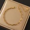 Pulsera de Lazo Europeo y Americano para Mujer, Pulsera de Abeja Mariposa Perla, Pulsera Elegante de Acero Inoxidable de Lujo Ligero, Joyería Transfronteriza