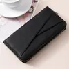 Bolso de mano grande de estilo japonés para mujer, con múltiples ranuras para tarjetas y espacio para libreta, diseño de lichi, bolso para teléfono, cartera