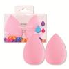 Caja tridimensional de PVC, 2 piezas de gotas de agua, calabaza, corte oblicuo, maquillaje de belleza, huevos, no comer polvo, suave, agradable para la piel, seco y húmedo, borla de polvo de doble propósito