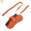 Estuche portátil de cuero sintético resistente a arañazos para gafas, bolsa de almacenamiento para el cuello, soporte para gafas de sol, estuche protector de cuero.