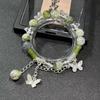 Mori Pulsera Loto Superficial Mariposa Sentido del Diseño Bambú Verano Loto Con Cuentas Pulsera Mariposa Media Borla Pulsera de Lujo Ligero