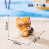 Novo produto criativo de micro paisagismo: figura fofa de gatinho de pelo preto, casa de bonecas DIY decoração de casa, ornamento de carro e mesa
