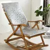 Cojín Reclinable Verano Hielo Vid Grosor Esponja Cojín Mecedora Plegable Silla Bambú Perezosa Verano Hielo Seda Refrigerante Esterilla Cojín Asiento