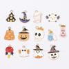 Accesorios de Joyería con Goteo de Aceite de Halloween Colgante DIY de Calavera Calabaza Fantasma Llavero Cadena para Teléfono Móvil Colgante de Pulsera