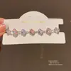 Pulsera Cuadrada Empalmada de Circonita Estilo Coreano Ins, Joyería Moderna y Fresca, Lujo Ligero, Accesorios Exquisitos de Gama Alta al por Mayor