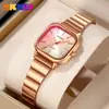 Reloj para Mujer Timemei, Forma Cuadrada, Reloj de Cuarzo Personalizado, Lujo Ligero, Estilo de Nicho, Reloj para Mujer con Correa de Acero, Venta al por Mayor