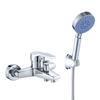 Juego de válvula mezcladora de grifo de ducha triple de aleación de agua caliente y fría con manguera de asiento de pared, rociador manual, artículos sanitarios de ingeniería
