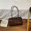 Bolsa Nueva Super Caliente de Gran Capacidad para Mujer Versátil Debajo del Brazo Hombro Único Elegante Otoño/Invierno 2026 Cuero Aceitado Encerado Bolso de Moda Casual