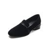 Mocasines Negros para Mujer 2025 Primavera Estilo Europeo y Americano Sencillos Elegantes de Diseñador Slip-on Boca Baja Zapatos Individuales Zapatos de Frijol