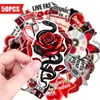 Selección Directa Transfronteriza 50 Hojas Estilo Oscuro Personalidad Moderna Creativo Rock Dulce Corazón Pegatinas Serie Rosa Retro Serpiente Calcomanías