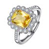 Fuente en vivo color nacional nuevo super flash con artículos anillo de diamante de colores diseño cuadrado deslumbrante anillo de circonita roja verde amarilla