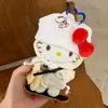 Llavero Peluche Invierno Lindo Hellokitty Original "Mantente Caliente Cuando Hace Frío" Colgante Peludo para Bolsa