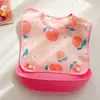 Babador Removível de Desenho Animado para Bebês, Babador de Alimentação à Prova d'Água para Meninos e Meninas, Babador de Comida para Bebês com Design 3D