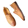 Zapatos Casuales de Cuero Cosidos a Mano para Hombre de Primavera y Otoño 2022 Zapatos de Cuero Suave Suela Suave para Hombre 521
