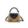 Bolso de Mano Retro de Color Contrastante Escarchado Dropshipping Nuevo Otoño e Invierno 2025 Bolso Cuadrado Pequeño Escarchado de Alta Gama Venta al por Mayor