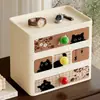 Caja de almacenamiento estilo cajón de escritorio, gabinete de almacenamiento para la entrada, organizador de mesa para joyas y cosméticos, caja para mascarillas y llaves