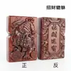 Encendedor de Juguete de Relieve de Doble Cara de Palo de Rosa Queroseno Antiguo Retro Viento Creativo para Hombre