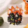 El juego de accesorios para el cabello para niños más vendido en Europa y América, pinza para el cabello de lazo de cinta acanalada de Halloween, horquilla para el cabello para niños 638