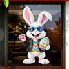 Gafas de Sol de Pascua Ambiente de Conejo Tienda Dibujo Animado Embellecimiento Decoración Arreglo Pegatina Electrostática para Puerta de Cristal Ventana