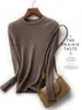 Camiseta Interior de Punto Fina y Elegante con Cuello Redondo para Mujer Otoño e Invierno 2023 Nuevo Estilo Tejido de Punto con Manga Larga Negro