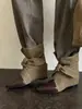 Botas de tornozelo retrô de bico fino para o outono/inverno de 2026 com salto oculto, novo design versátil e emagrecedor, botas Martin com cadarços, botas de cowboy western