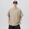 Camiseta Simples de Cor Pura Estilo Coreano Gola Redonda Manga Curta Masculina Verão Solta Casual Azul Marinho Camiseta Manga Curta Casal Ombro Caído