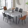 Mesa de jantar em placa de rocha, adequada para casas pequenas, design moderno e minimalista, exalando uma sensação de luxo, ideal para salas de estar e salas de jantar, completa com conjunto de mesa e cadeiras, estilo minimalista italiano
