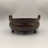 Incensario de Cobre Antiguo de Tres Patas y Orejas Rectas Poco Profundo Colección de Cobre Antiguo Adornos de Cobre Artesanías de Decoración para el Hogar Venta al por Mayor