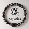 12 Pulseiras de Signos do Zodíaco Acessórios de Joalheria Transfronteiriços Capricórnio Touro Pedra Olho de Tigre Pedra Natural Pulseiras dos Doze Signos do Zodíaco