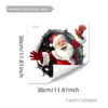 BM3073 Criativo Simples Imitação Efeito Buraco 3D Papai Noel Adesivo de Banheiro Atmosfera de Festival de Natal Adesivo de Parede Autoadesivo
